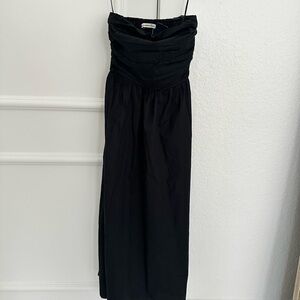 Abercrombie & Fitch Black Strapless Midi Dress